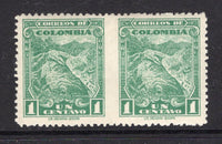 COLOMBIA - 1935 - VARIETY: 1c emerald green 'Litho' issue, a fine mint IMPERF BETWEEN PAIR. (SG 479b)  (COL/29890)