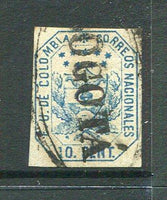 COLOMBIA - 1862 - CLASSIC ISSUES: 10c blue, fine used with oval BOGOTA cancel in black, four margins. (SG 22)  (COL/33605)