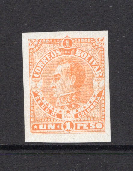 COLOMBIAN STATES - BOLIVAR - 1885 - VARIETY: 1p orange dated '1883', a fine mint IMPERF copy. (SG 51A variety)  (COL/33681)