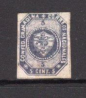 COLOMBIA - 1859 - CLASSIC ISSUES: 5c violet 'First Issue' a superb mint copy with part gum, four margins, tight at top. A scarce stamp. (SG 3)  (COL/35041)