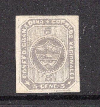 COLOMBIA - 1860 - CLASSIC ISSUES: 5c grey lilac second 'Grenadine Confederation' issue a superb unused copy, four large margins. Tiny thin on reverse. (SG 8b)  (COL/35047)