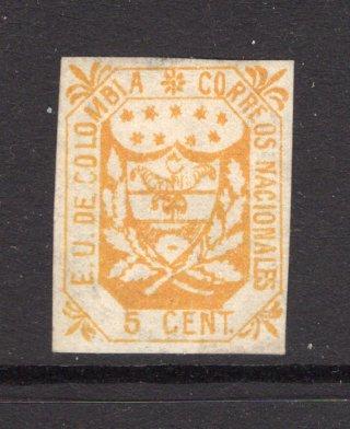 COLOMBIA - 1863 - CLASSIC ISSUES: 5c yellow, a fine unused copy, four margins. (SG 26a)  (COL/35063)