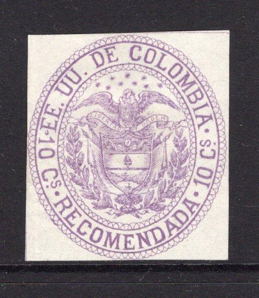 COLOMBIA - 1881 - CLASSIC ISSUES: 10c lilac 'Registration' issue a fine unused copy. Four large margins. (SG R105)  (COL/35095)