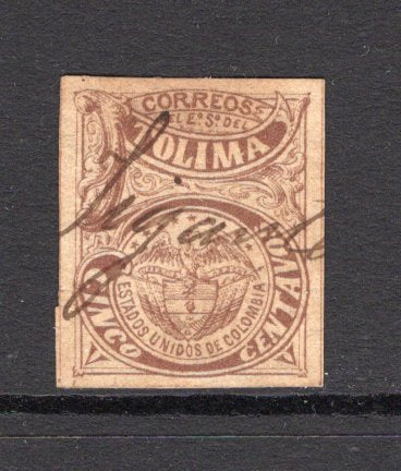 COLOMBIAN STATES - TOLIMA - 1879 - CANCELLATION: 5c brown used with JIGANTE (GIGANTE) manuscript cancel. (SG 18)  (COL/35472)