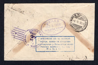 COLOMBIAN AIRMAILS - SCADTA - 1928 - CONSULAR AGENTS CACHETS: Cover franked with 1923 4c blue national issue and 1923 30c blue SCADTA issue (SG 395 & 41) tied by MEDELLIN SCADTA cds's dated 3-11 1928. Addressed to PANAMA with fine strike of boxed 'Aproveche Ud el Servicio Postal Aereo de Colombia, Informacion y Estampillas donde PANAMA AGENCIES Co. LTD, Panama' Panamanian consular agents cachet in blue on reverse with BARRANQUILLA transit cds and PANAMA arrival cds. Very scarce.  (COL/38449)