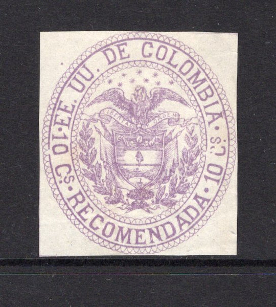 COLOMBIA - 1881 - CLASSIC ISSUES: 10c lilac 'Registration' issue a fine unused copy. Four large margins. (SG R105)  (COL/39955)