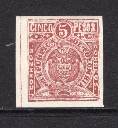 COLOMBIA - 1903 - 1000 DAYS WAR: 5p brown 'Barranquilla' issue, imperf, a fine mint copy. (SG 237A)  (COL/40313)