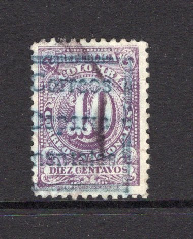 COLOMBIA - 1909 - DEPARTMENTAL ISSUE: 10c violet 'Numeral' issue with boxed 'CORREOS DEPARTA MENTALES' official opt in black, a fine lightly used copy. A scarce & underrated issue. (SG D316)  (COL/40806)