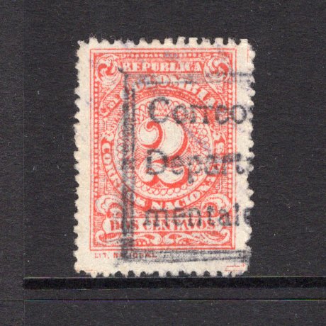 COLOMBIA - 1909 - DEPARTMENTAL ISSUE: 2c red 'Numeral' issue, perf 13½ with boxed 'CORREOS DEPARTA MENTALES' official opt in black, a fine lightly used copy. A scarce & underrated issue. (SG D326)  (COL/40809)