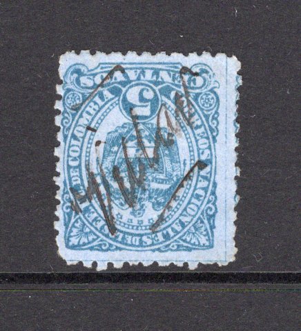 COLOMBIA - 1883 - CANCELLATION: 5c blue on blue used with VILLAV (VILLA VIEJA) manuscript cancel. (SG 109)  (COL/41046)