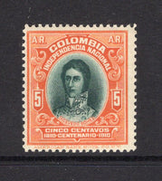 COLOMBIA - 1910 - CENTENARY ISSUE: 5c green & orange 'Centenary of Independence' AR issue a fine unmounted mint copy. (SG AR354)  (COL/41194)