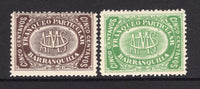 COLOMBIAN PRIVATE EXPRESS COMPANIES - 1882 - BARRANQUILLA AMSO: 5c brown and 5c green 'Barranquilla AMS' local issue the pair fine mint. (Hurt & William #1/2)  (COL/5514)
