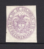 COLOMBIA - 1881 - CLASSIC ISSUES: 10c lilac 'Registration' issue a fine unused copy. Four large margins. (SG R105)  (COL/7421)