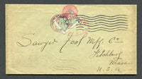 COLOMBIA - 1906 - CANCELLATION & RATE: Unsealed cover franked with 1904-1916 1c green 'Numeral' issue tied oval CORREOS NACIONALES TUNJA cancel in red. Addressed to USA with NEW YORK arrival cds also tying stamp and other transit and arrival marks on reverse.  (COL/8394)