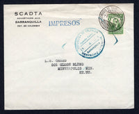 COLOMBIAN AIRMAILS - SCADTA 1928 CONSULAR AGENTS CACHETS & RATE