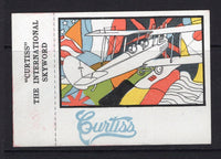 COLOMBIAN AIRMAILS - CCNA - 1920 - UNISSUED: Unadopted 'Curtiss Airplane Co.' advertising label depicting scene with biplane flying over a multi coloured landscape, with 'Curtiss' logo and 'CURTISS THE INTERNATIONAL SKYWORD' text in margin. Of the eighteen different labels nine were overprinted to create the 1920 airmail provisionals. A Rare item.  (COL/9311)