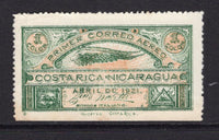 COSTA RICA - 1921 - AIRMAIL ISSUES: 1col pale green & orange yellow UNOFFICIAL 'Airmail' issue produced for the experimental flight by the Italian aviator Luis Venditti, a fine unused copy. (Sanabria #501)  (COS/1430)
