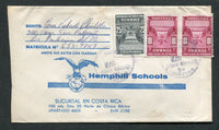 COSTA RICA - 1977 - POSTAL FISCAL: Cover franked with 1965 pair 10c lake and 25c black 'Timbre' REVENUE issue (ABNCo. printing) on front plus additional strip of three 10c lake on reverse all tied by unclear cds's dated 1977. Addressed to SAN JOSE.  (COS/24046)