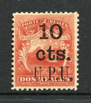 COSTA RICA - 1882 - CLASSIC ISSUES: 10c on 2r red 'U.P.U.' surcharge issue a very fine unused copy. Scarce & underrated issue. (SG 11)  (COS/24810)
