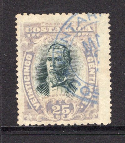 COSTA RICA - 1907 - DEFINITIVE ISSUE: 25c myrtle & lavender 'Figueroa' issue, perf 11½ x 14, a fine cds used copy. (SG 73)  (COS/28190)