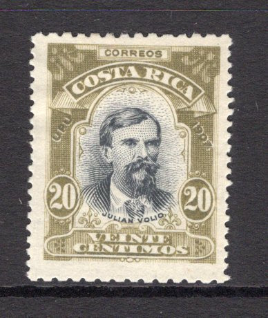 COSTA RICA - 1907 - DEFINITIVE ISSUE: 20c slate & olive 'Volio' issue, perf 11½ x 14, a fine mint copy. (SG 72)  (COS/28192)