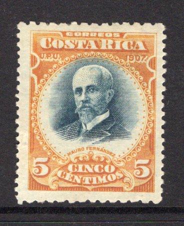 COSTA RICA - 1907 - DEFINITIVE ISSUE: 5c indigo & orange buff 'Fernandez' issue perf 11½ x 14, a fine mint copy. (SG 70)  (COS/37283)