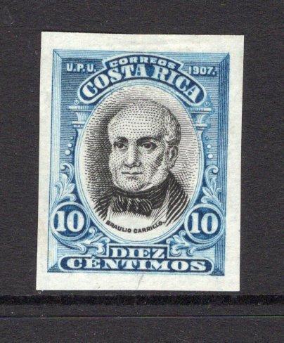 COSTA RICA - 1907 - DEFINITIVE ISSUE: 10c black & blue 'Carillo' issue, a fine unused IMPERF example. (SG 61 variety)  (COS/37298)