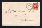 CUBA - 1914 - TRAVELLING POST OFFICES: Cover franked with single 1911 2c carmine rose (SG 321) tied by fine CARDENAS Y YACUARAMAS AMBULANTE duplex cds. Addressed to BOLONDRON with arrival cds on reverse. Scarce.  (CUB/19734)