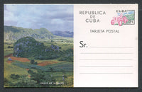 CUBA - 1961 - POSTAL STATIONERY: 2c 'Tractor' postal stationery viewcard (H&G 45 on glossy ivory card) with 'Landscape' picture at left inscribed 'Valle de Vinales'. A fine unused example.  (CUB/26727)