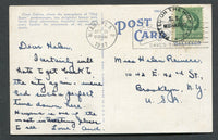 CUBA - 1937 - MARITIME: Colour PPC 'Venetian Pool, Coral Gables, Florida' franked on message side with 192 1c green 'portrait' issue (SG 345) tied by fine strike of undated 'POSTED ON THE HIGH SEAS S.S. MUNARGO' Ship cancel in black. Addressed to USA with MIAMI arrival cds also tying stamp.  (CUB/29747)