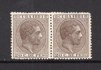 CUBA - 1881 - DEFINITIVE ISSUE: 20c sepia 'King Alfonso XII' issue dated '1881' a fine mint pair. (SG 96)  (CUB/30011)