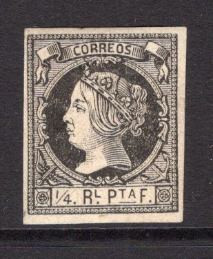 CUBA - 1862 - CLASSIC ISSUES: ¼r black on buff 'Isabella' issue, a fine mint four margin copy with full gum. (SG 13)  (CUB/3035)