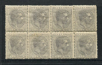 CUBA - 1880 - DEFINITIVE ISSUE: 12½c grey lilac 'King Alfonso XII' issue dated '1880' a fine mint block of eight. (SG 87)  (CUB/3057)