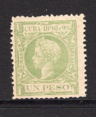 CUBA - 1898 - CURLY HEADS: 1p yellow green 'Curly Head' issue a fine mint copy. (SG 201)  (CUB/3084)