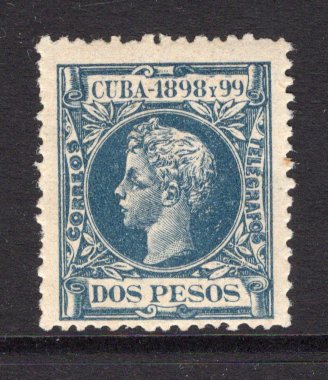 CUBA - 1898 - CURLY HEADS: 2p indigo 'Curly Head' issue a fine mint copy. (SG 202)  (CUB/3093)