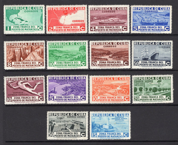 CUBA - 1936 - COMMEMORATIVES: 'Free Port of Matanzas' issue, perforated, the set of fourteen fine mint. (SG 401/E413)  (CUB/3107)