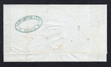 CUBA - 1865 - FORWARDING AGENT: Complete stampless folded letter datelined 'Trinidad Mayo 30 1862' with good strike of oval LLOPART. VILA Y CA HABANA forwarding agents cachet in blue green on reverse. Addressed to USA with STEAMSHIP 10 arrival mark on front. Displays well.  (CUB/37851)