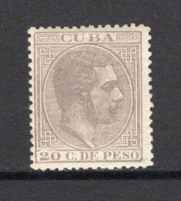 CUBA - 1883 - CLASSIC ISSUES: 20c brown lilac 'King Alfonso XII' issue, Original State. A fine mint copy. (SG 122)  (CUB/38126)