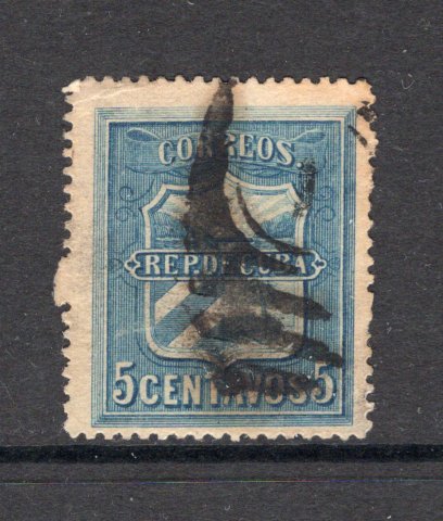 CUBA - 1898 - INSURRECTION ISSUE: 5c blue 'Revolutionary Government' INSURRECTION issue, a good used copy with part '1' duplex cancel in black. Very scarce. (Jones-Roy #194)  (CUB/38132)