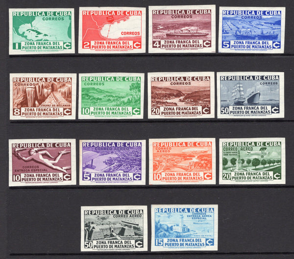 CUBA - 1936 - COMMEMORATIVES: 'Free Port of Matanzas' issue, the set of fourteen IMPERF, fine mint. (SG 401a/E413a)  (CUB/38135)