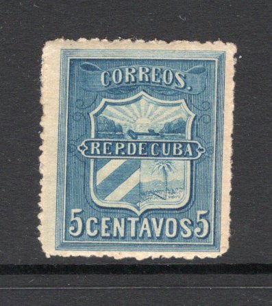 CUBA - 1898 - INSURRECTION ISSUE: 5c blue 'Revolutionary Government' INSURRECTION issue, a good mint copy with full gum. (Jones-Roy #194)  (CUB/39055)