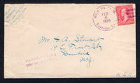 CUBA - 1899 - SPANISH AMERICAN WAR: Cover with manuscript 'From F. D. Baird, Co. F, 202 Reg, N.Y.V., Guanajay, Cuba' in top left corner franked with USA 1898 2c rose pink (SG 284c) tied by fine strike of MIL. P. STA. No. 16. GUANAJAY, CUBA cds in purple dated FEB 6 1899 with two line 'HEADQUARTERS 202d Inf. New York' marking alongside. Addressed to USA with arrival mark on reverse. The earliest known cover from this Military station. Fine & rare. Ex Kouri.  (CUB/39772)