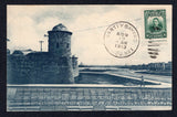 CUBA - 1913 - TRAVELLING POST OFFICES: Black & white PPC 'Habana Castillo de la Punta y Parque' sent from PALMA SORIANO with 'Elvira Mir, Palma Soriano, Cuba' return address handstamp in red on message side franked on picture side with 1911 1c green (SG 320) tied by fine MARTI Y BAYAMO AMBU No.1 cds dated AGO 12 1913. Addressed to USA. Very fine.  (CUB/41036)