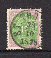 DANISH WEST INDIES - 1873 - NUMERAL ISSUE: 12c yellow green & reddish purple 'Numeral' issue, a superb used copy with complete strike of ST. THOMAS cds dated 29 10 1878, nice early use of this printing which was issued in May 1878. (SG 27)  (DEN/27047)