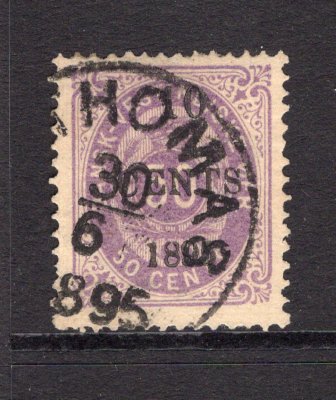 DANISH WEST INDIES - 1895 - PROVISIONAL ISSUE: 10c on 50c reddish lilac 'Numeral' issue, a very fine cds used copy, lovely deep colour. (SG 38)  (DEN/27348)