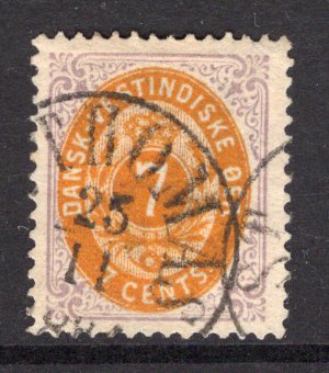 DANISH WEST INDIES - 1873 - NUMERAL ISSUE: 7c orange yellow and reddish purple 'Numeral' issue, a fine cds used copy. (SG 21)  (DEN/28871)