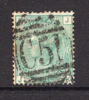 DANISH WEST INDIES - 1873 - BRITISH POST OFFICES: 1/- green  QV issue of Great Britain (Plate 12) used with good strike of barred numeral 'C51' of the British P.O. at St. Thomas. (SG Z30)  (DEN/34812)