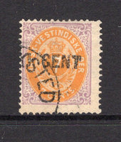 DANISH WEST INDIES - 1887 - PROVISIONAL ISSUE: 'I CENT' on 7c orange yellow and reddish purple 'Numeral' issue, a very fine cds used copy. (SG 37)  (DEN/39766)