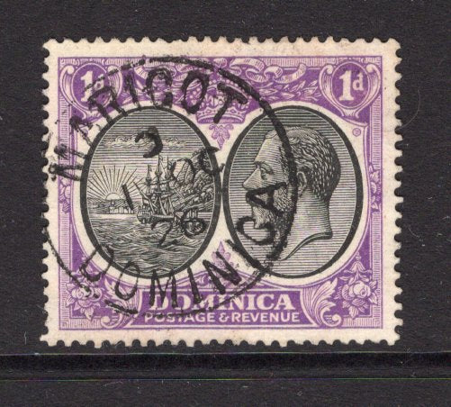 DOMINICA - 1926 - CANCELLATION: 1d black & bright violet GV issue used with fine complete strike of MARIGOT cds dated 1 OCT 1926. (SG 72)  (DMN/33421)