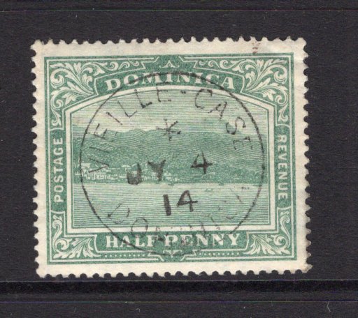 DOMINICA - 1908 - CANCELLATION: ½d blue green fine used with complete central strike of VIEILLE-CASE cds dated JY 4 1914. (SG 47)  (DMN/40497)